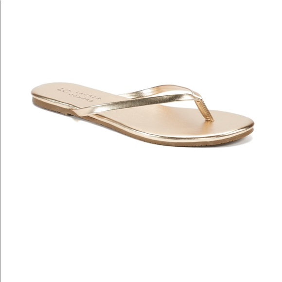 lauren conrad gold flip flops